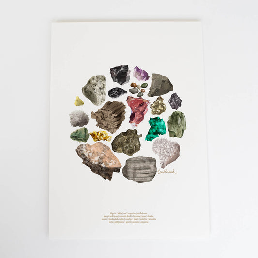 Rocks and Minerals Colour Art Print