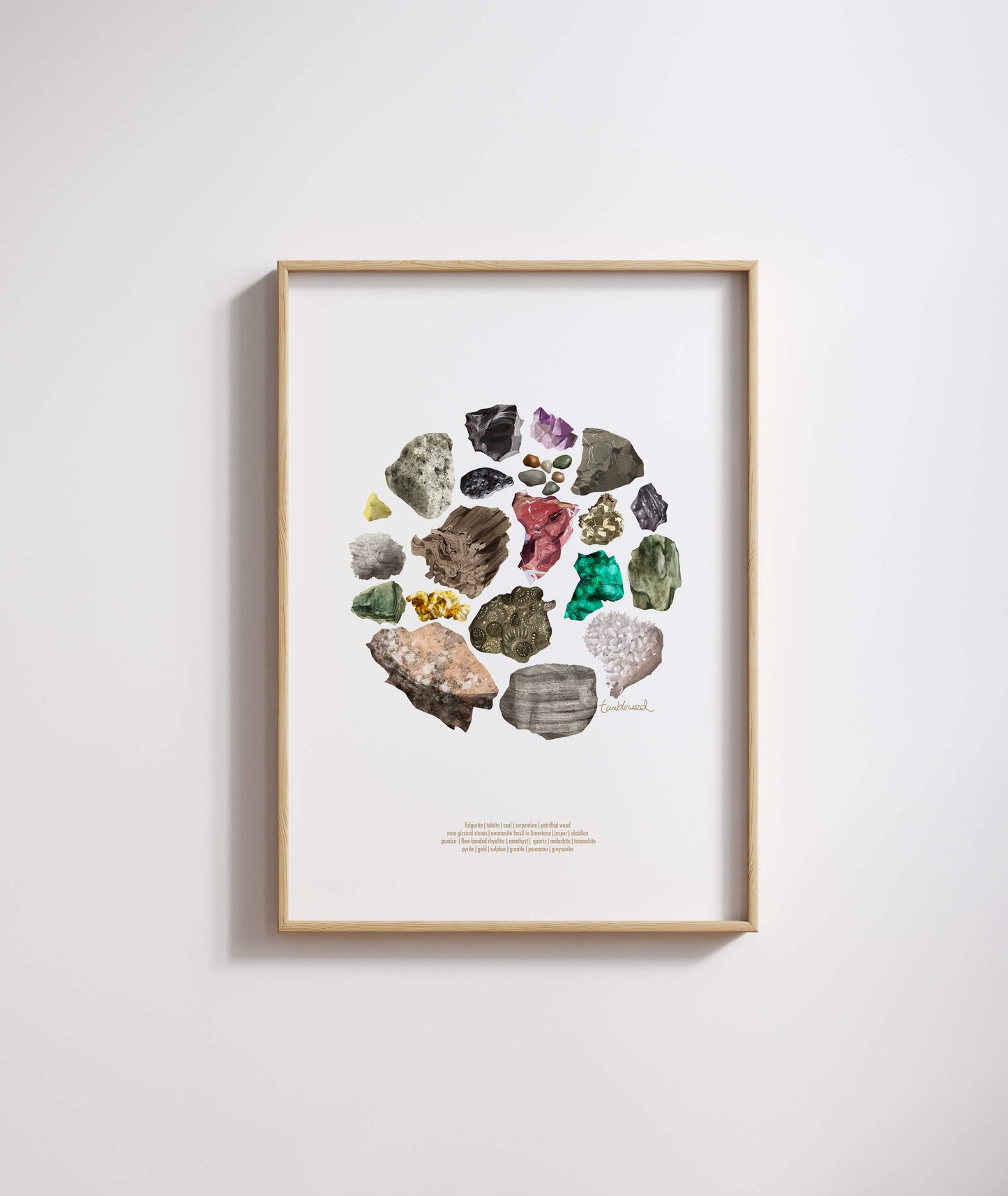 Rocks and Minerals Colour Art Print