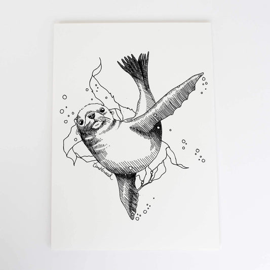 Artprint featuring a New Zealand sea lion design.