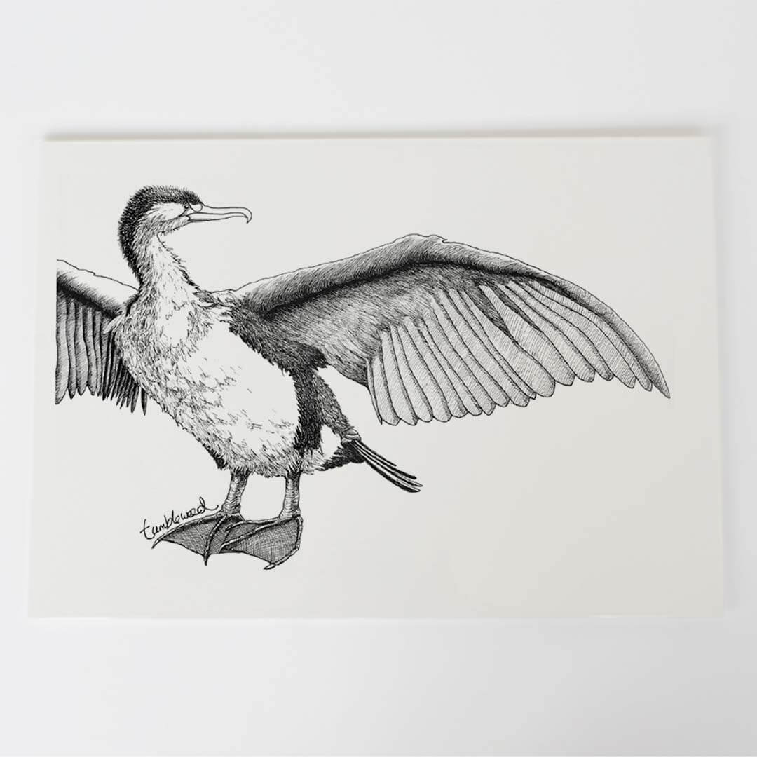 A4 art print of featuring Shag design on white archival paper.