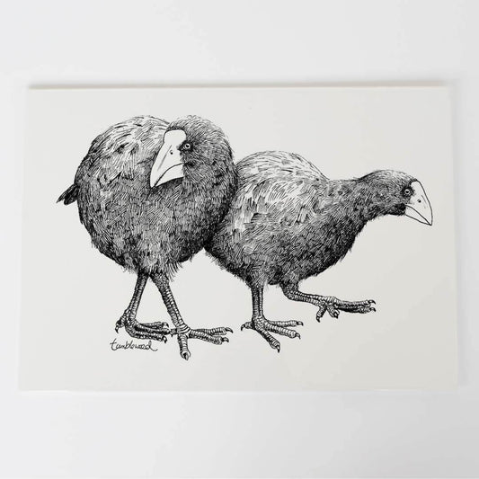 A4 art print of featuring Takahē design on white archival paper.